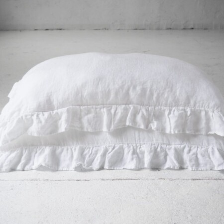 Fundas de almohada con superposición de volantes - Pure white