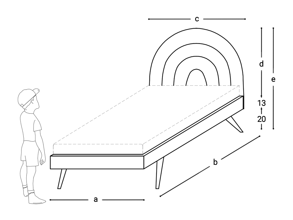 Cama tapizada Rainbow